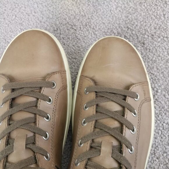 ECCO Soft 8 Mens 43 EU Shoes Low Top Leather Comfort Sneakers Brown Lace Up - Picture 5 of 12